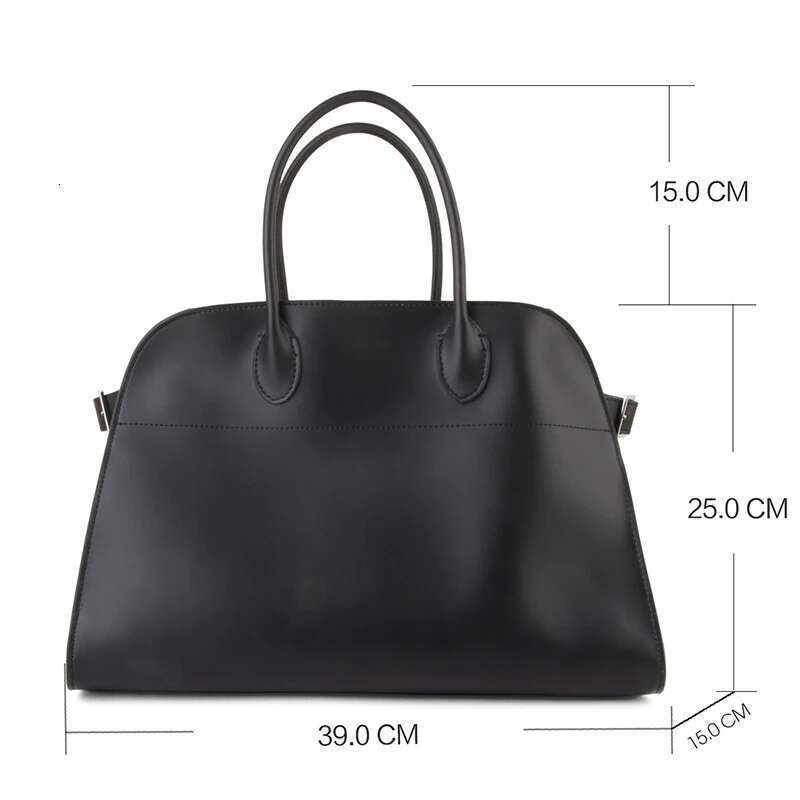 Donna-in First Layer Cowhide Handbag Genuine Leather Women Commute Casual Top Handle Bag Large Capacity