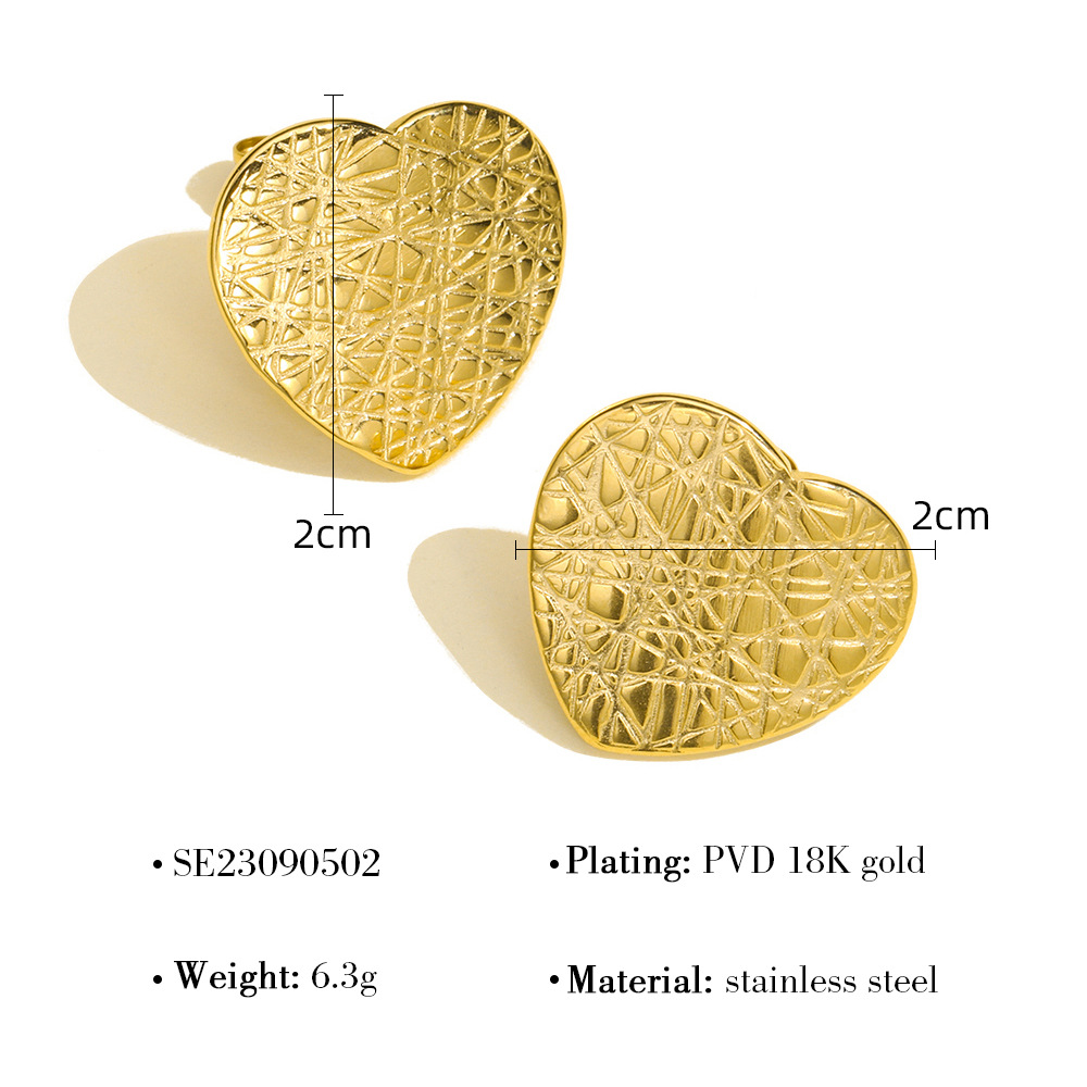 Chic & Durable Ladies' Accessory: Premium Unusual Heart Formed Hoop Earrings Set