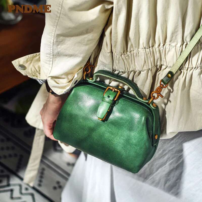 Designer Handmade Genuine Leather Ladies Small Shoulder Crossbody Bag Vintage Casual Real Cowhide Women's Mini Cute Handbag