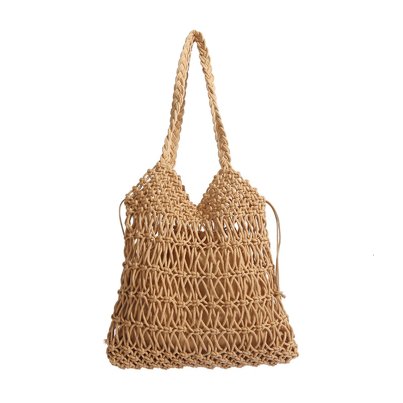 2025 Summer New Hollow Fashion Large Capacity Handheld Bucket for Women's Beach Vacation and Leisure Shoulder Bag