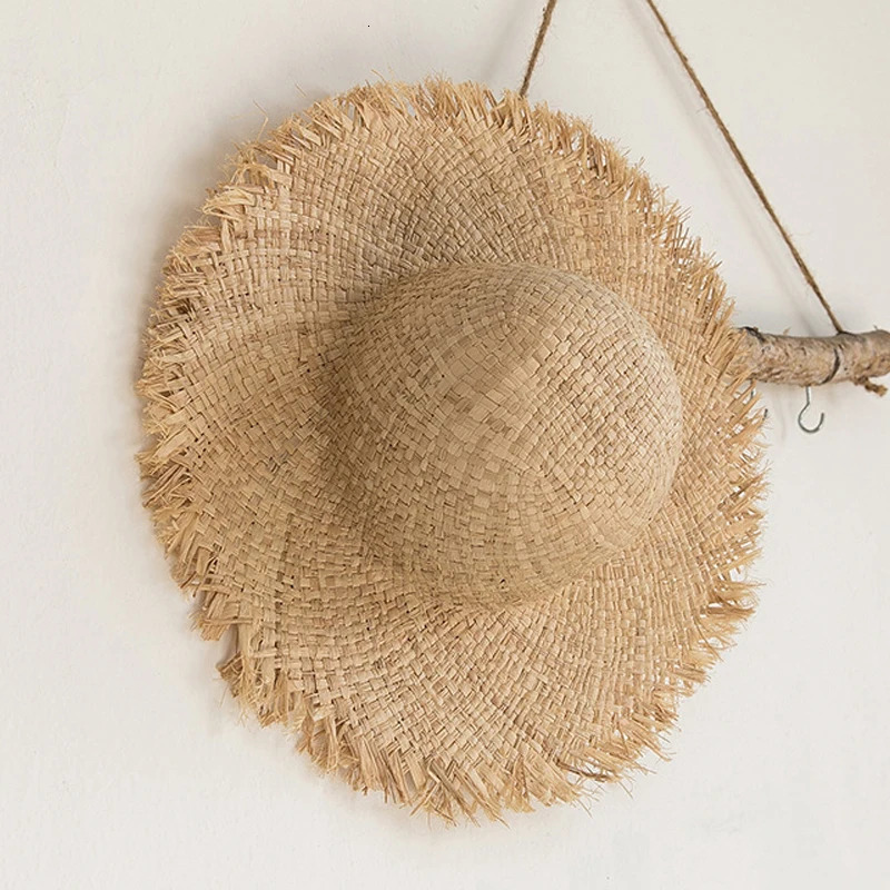 Summer Natural Raffia Sun Hat For Women Wide Brim Fashion Floppy Shade Dome Straw Hat Girl Outdoor Vacation Beach Hat Panama 250514
