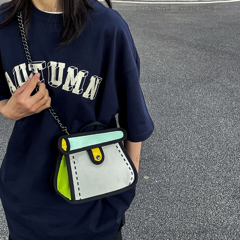 Super Cute Designer Bag Fashion 2D Cartoon Tote Bag High Quality Canvas Handbag Luxury Mini Shoulder Bags Outdoor Beach Party Holiday Gift Summer Godd