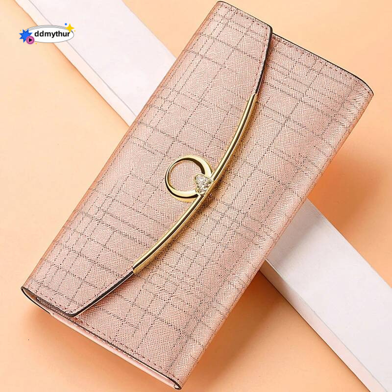Designer Women's Long Leather Wallet High Quality Large Capacity Purses for Women Multifunctional Simple Elegant Handbag ddmythur