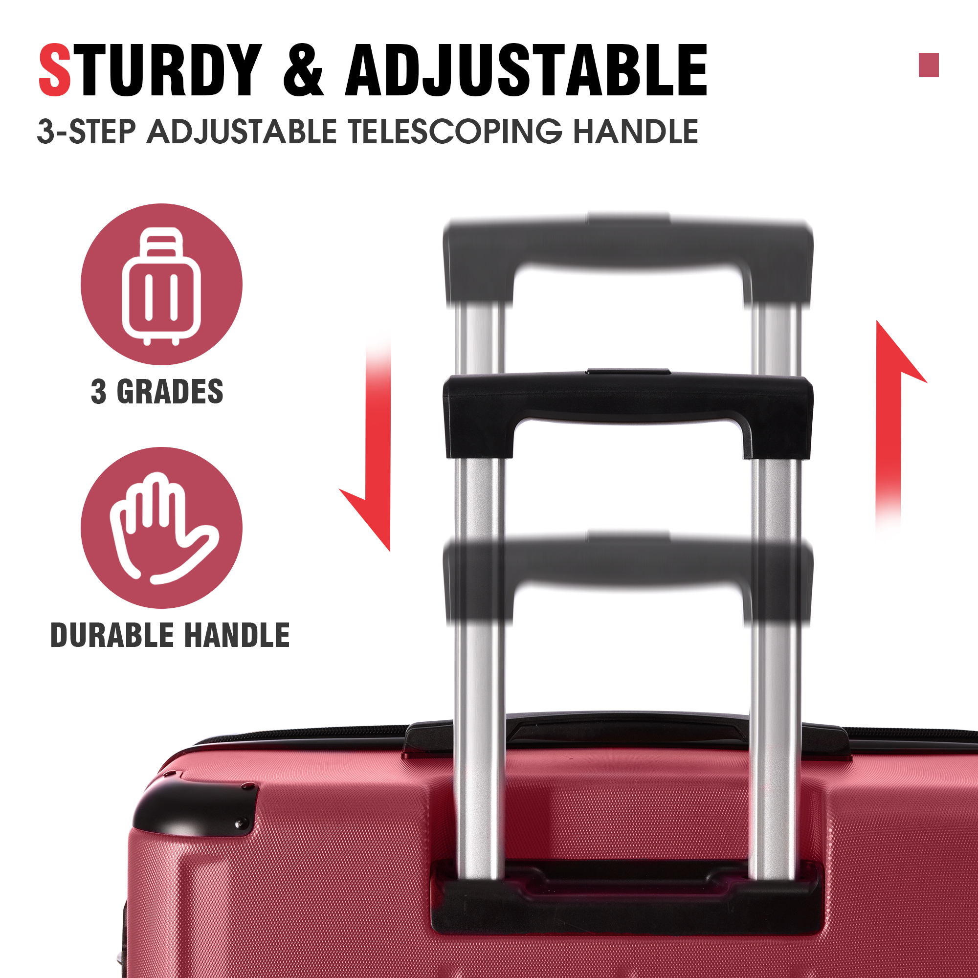 Luggage Sets 3 Piece, Expandable Hard shell ABS Suitcases with Double Spinner, Travel luggage Set with TSA Lock allows for wide luggage travel (20/24/