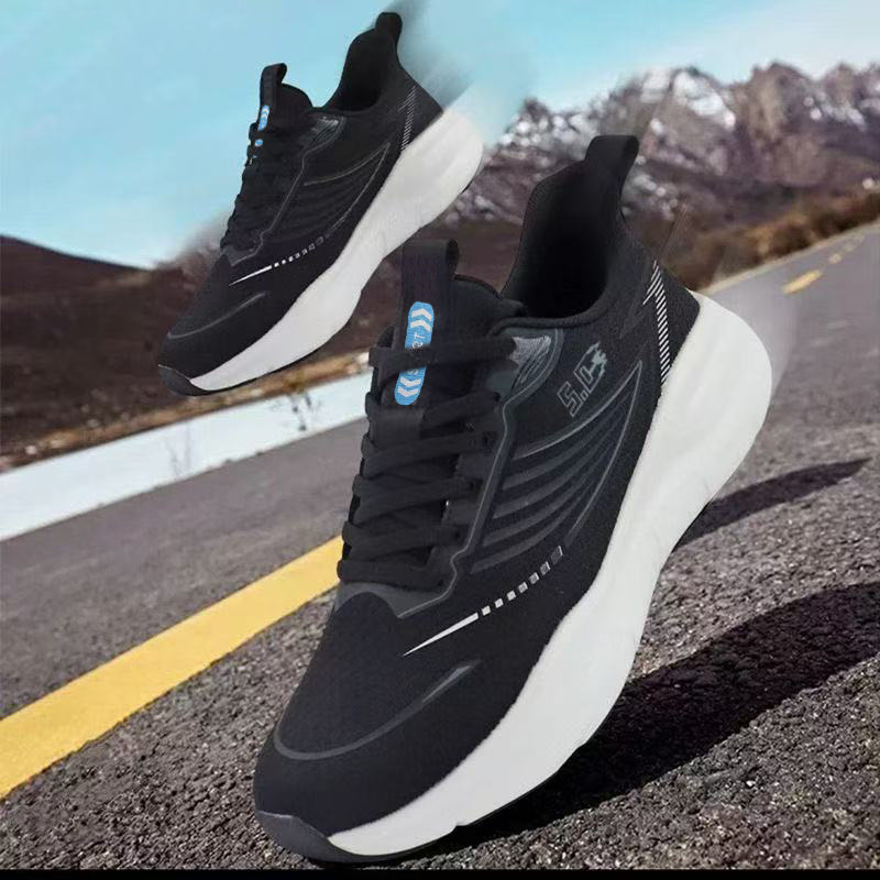 Spring new couple mesh breathable lightweight low top running student thick sole trendy casual shoes