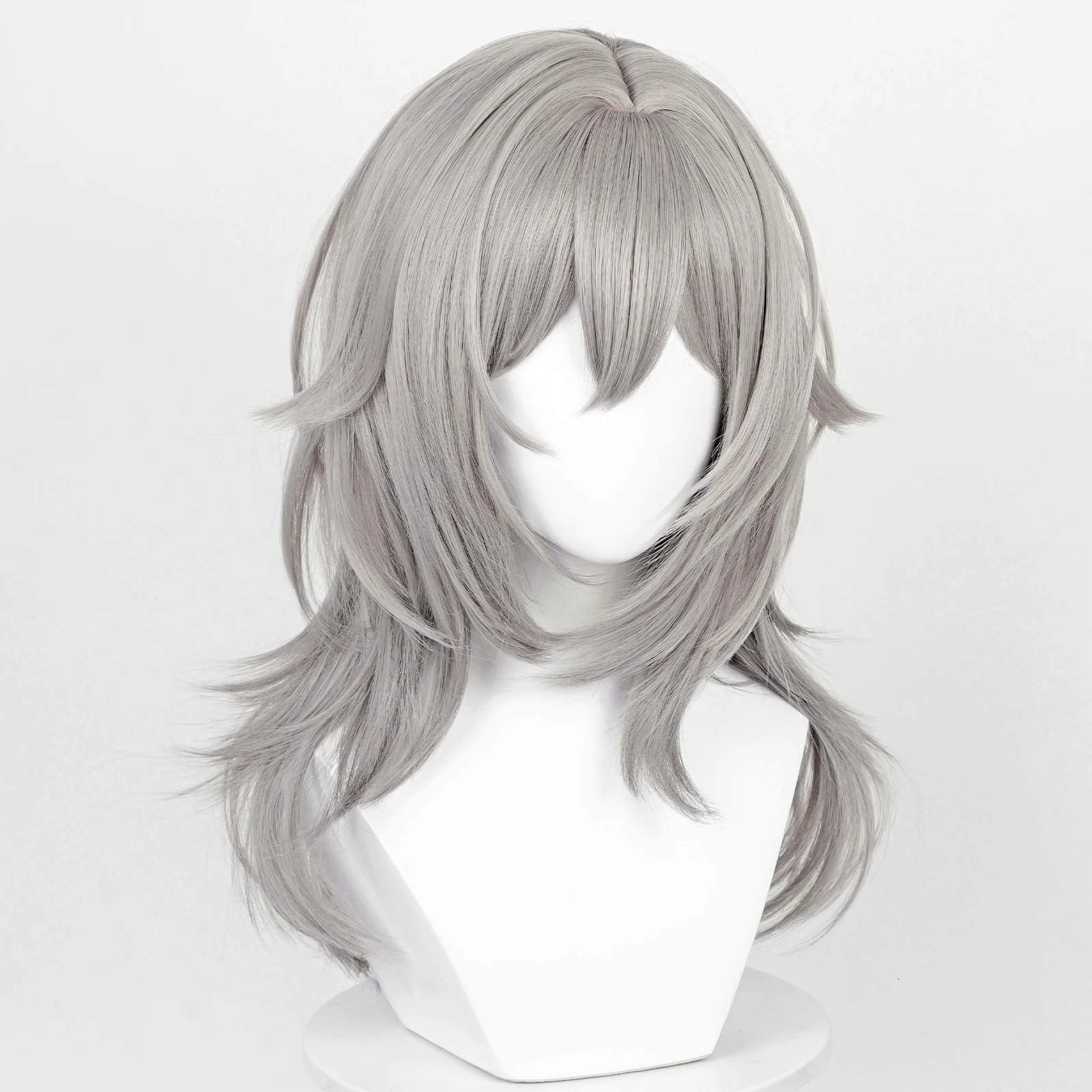 Long Straight Synthetic Grey Wig Stelle Cosplay Game Anime Women Fluffy Heat Resistant Wig for Daily Party 250512