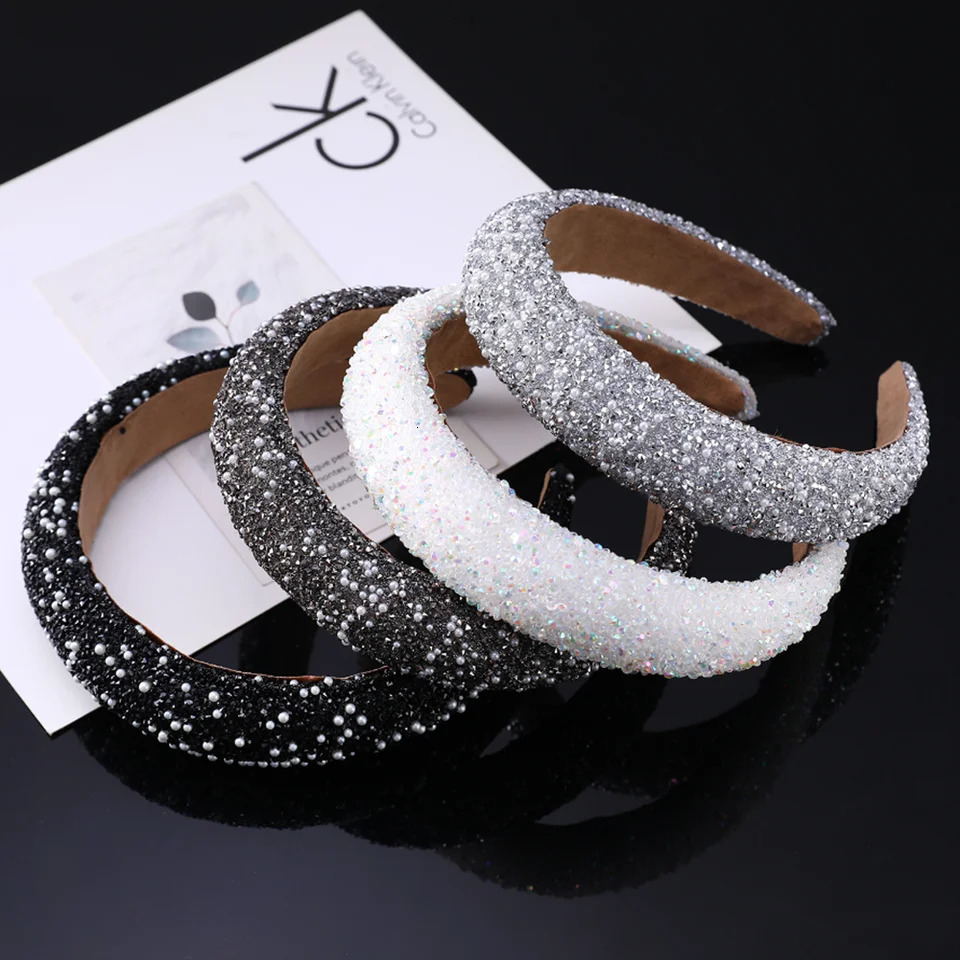 Inlaid Rhinestone HairBands for Women Korean Fashion Hair Pressure Headband Small Pearl Wedding Hair Jewelry Accessories 250509