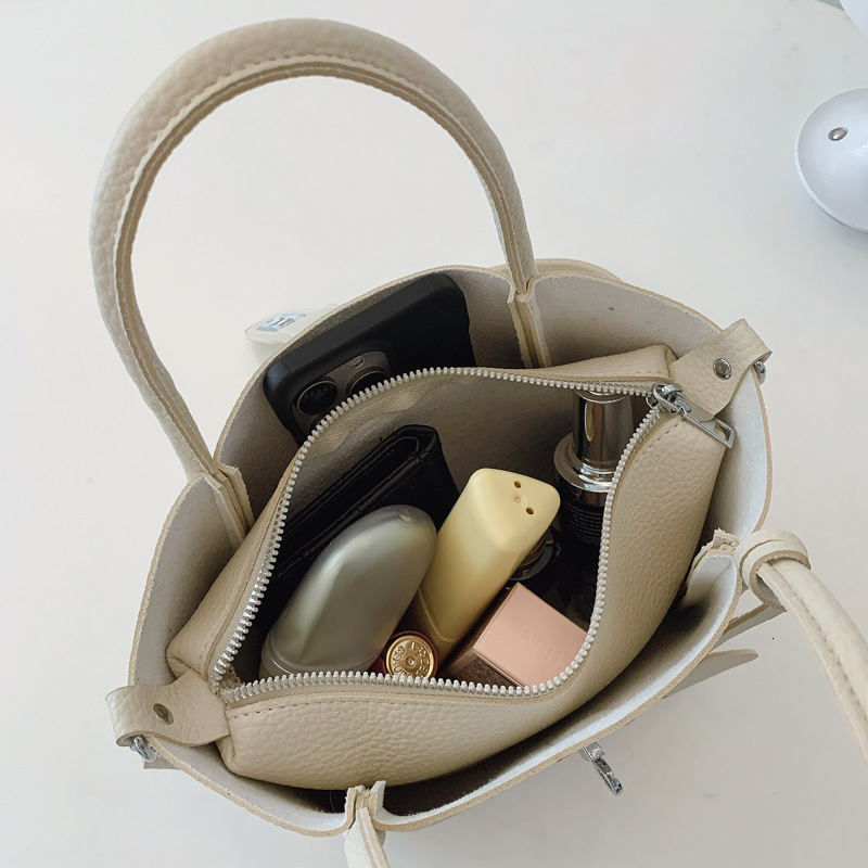 Luxury Brand High Quality New Style Summer Fashion Lychee Pattern Small for Women 2025 New Fashionable Handheld Bucket Simple Commuter Crossbody Bag