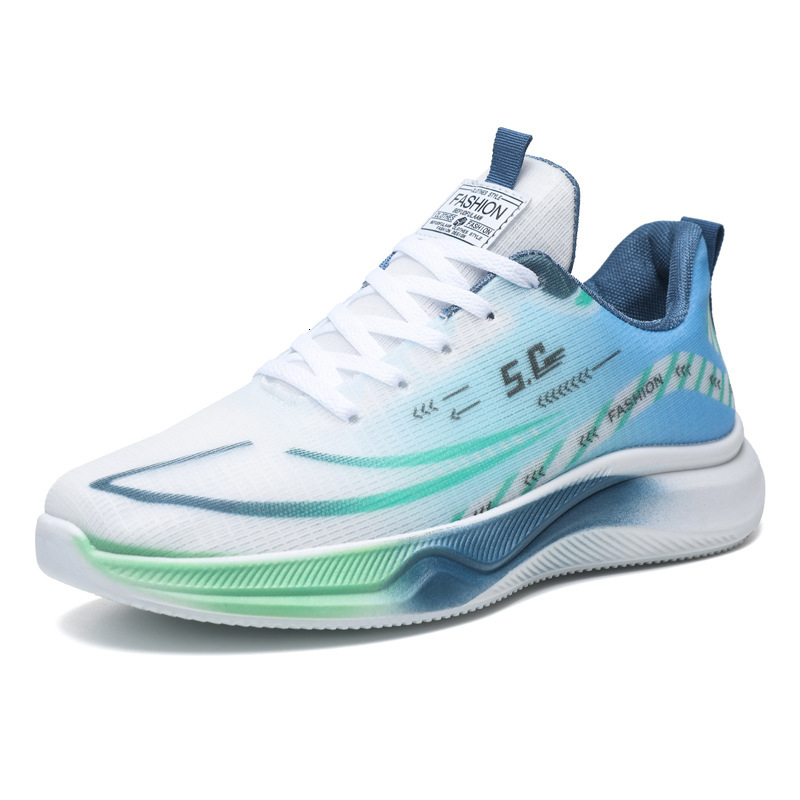 Lightweight sports for men, spring 2025 new breathable ice silk mesh men's shoes, thick soled casual running shoes