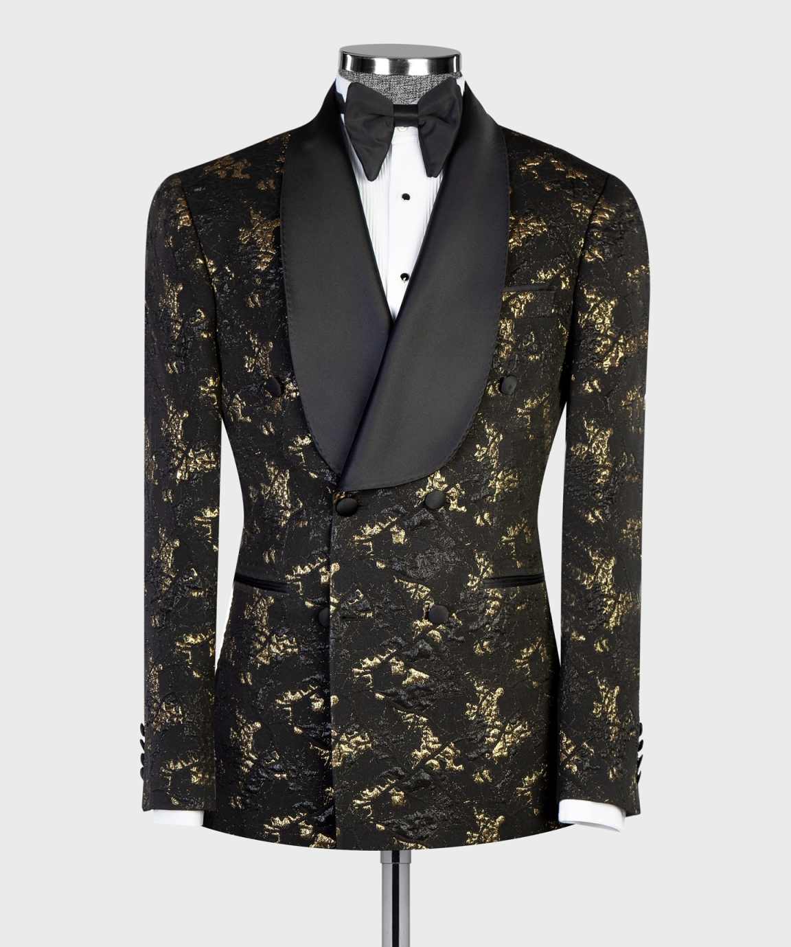 Golden Print Men Pants Suits Customized Silk Shawl Lapel Wedding Tuxedos Party Sets Male Blazer Homme 2 Pieces