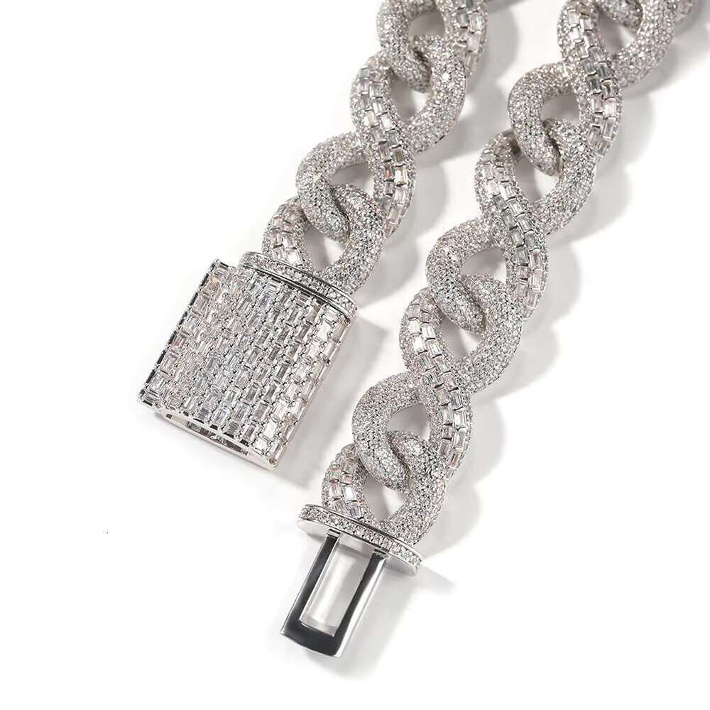 DHCollections Iced Cuban Link Chain Necklace and Bracelet Set for Men Women Rhinestone Bling Jewellery in Gold Silver