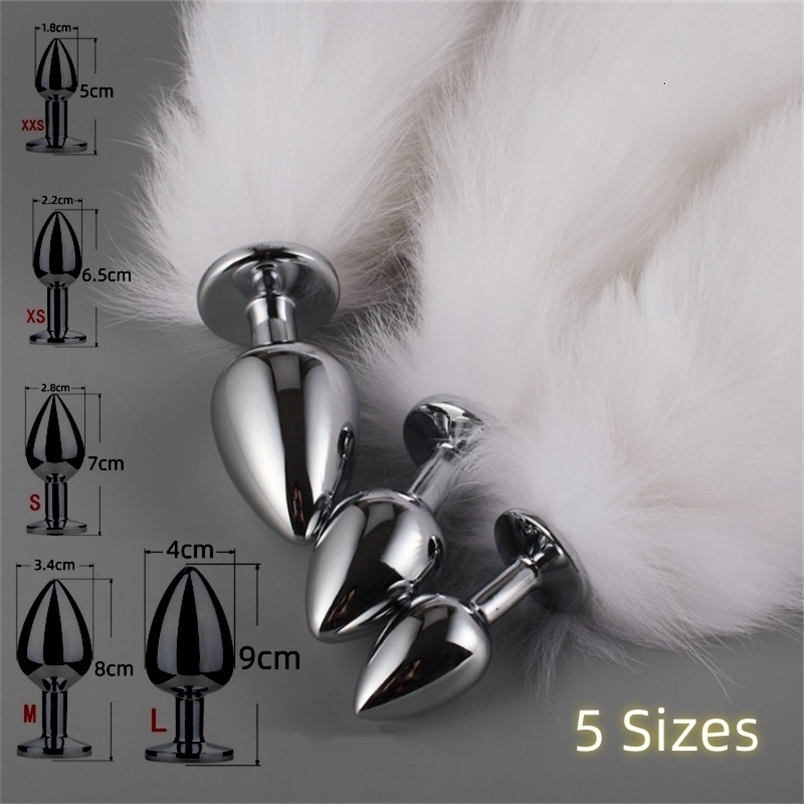 5 Sizes Metal Butt Plug Fetish Fox Tail Intimate Toys Bdsm Anal Extender Dilator Sex Shop Products Erotic Games Goods For Adults 250410