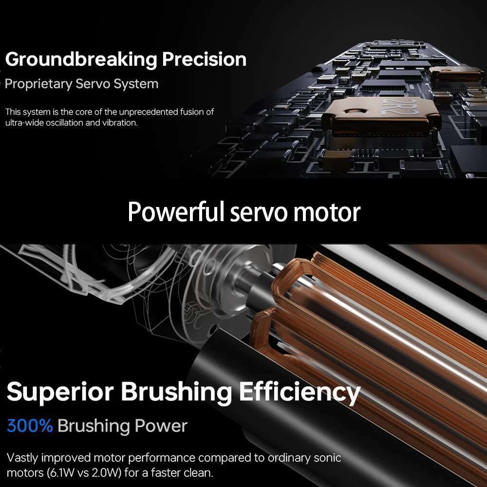 Wave with Light 3 Brush Heads New Generation Oscillation & Vibration Sonic Electric Toothbrush Waterproof