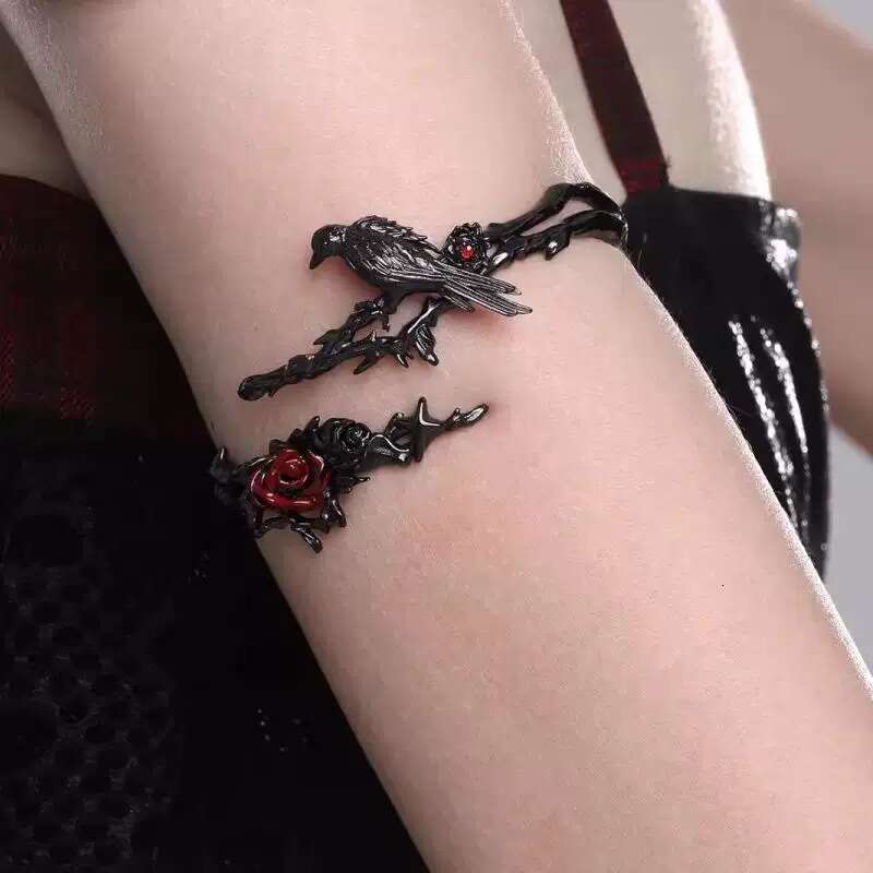 Thorn Series Bracelet Arm Ring Adjustable Sweet Cool Dark Spicy Girl Crow Red Rose Jewelry