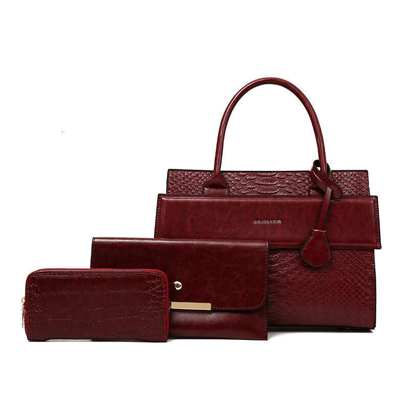 Urban Women's New Simple Crocodile Pattern Single Shoulder Handbag Emed Handheld Crossbody Bag