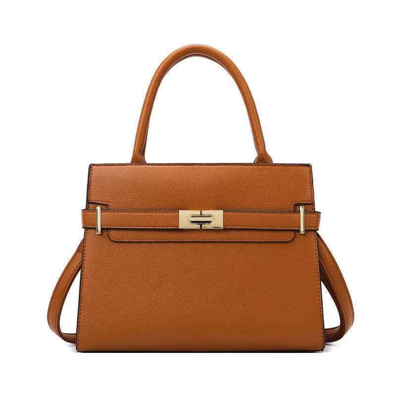 Women's soft leather handbag simple small square casual women's bucket fashionable single shoulder crossbody bag