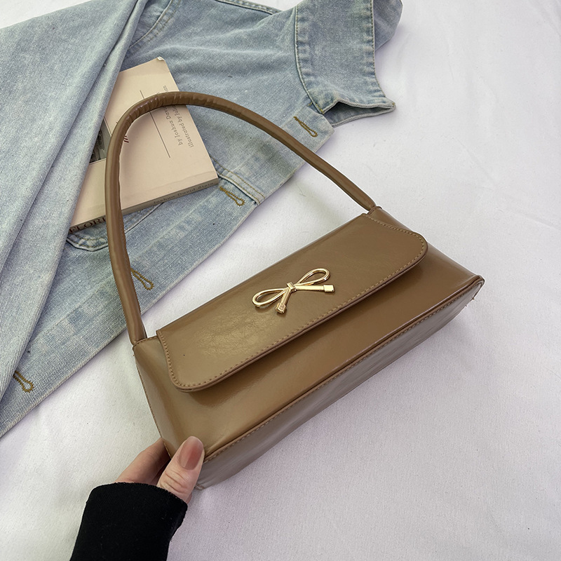 Korean Version Bow Western Style 2025 Spring New Item Solid Color Beautiful New Free Delivery Designer Bag And Fashionable One Luxury Bag Shoulder Cas