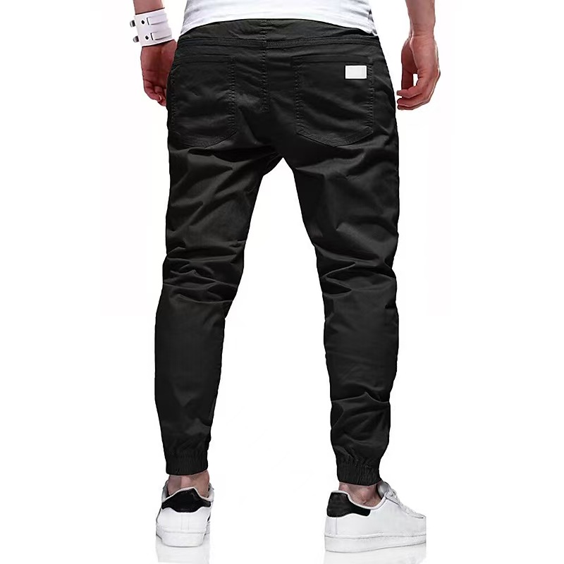 Men's Cotton Straight Utility Drawstring Cuffed Pants.