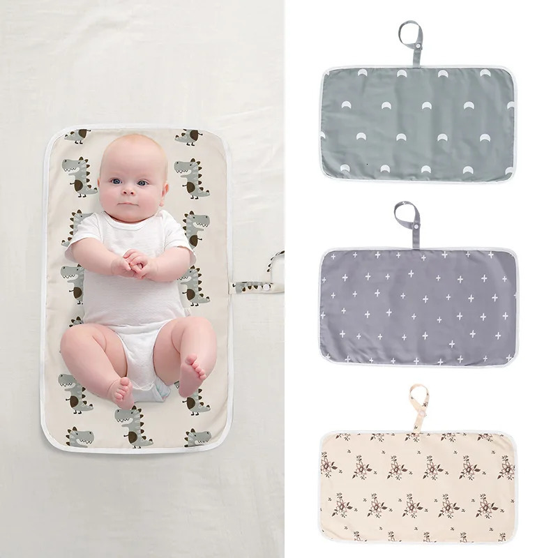 HappyFlute 35*60CM Washable Baby Diaper Changing Mat Soft 100%Polyester Portable Changing Pad Waterproof Cover Mattress For Baby 250515