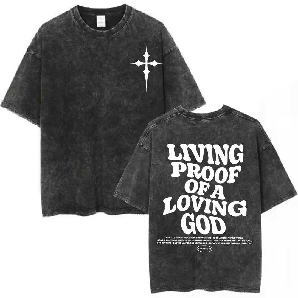 Christian Jesus Bible verses washing T-shirt mens fashion oversized T-shirt Harajuku cotton hip-hop short sleeved T-shirt Z250417