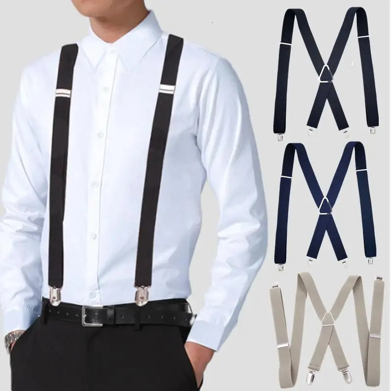 Men Work Heavy Duty Suspenders Adjustable Elastic Trouser Braces Belt Strap Suspenders Braces Women Pants Shirt Skirt Accessorie 250515