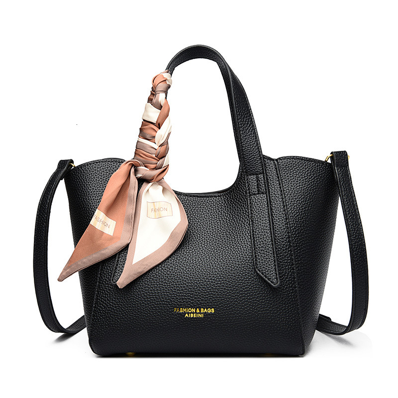 New Large Capacity Tote Bag for Women, Fashion Handheld Silk Scarf, Designer Basket Bag, Multi functional Single Shoulder Crossbody Bag, Solid Color R