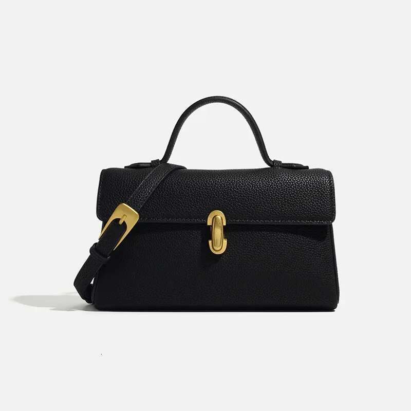 New Simple Fashion Litchi Texture Soft Leather Handbag Women's Casual Versatile Single Room Crossbody Bag