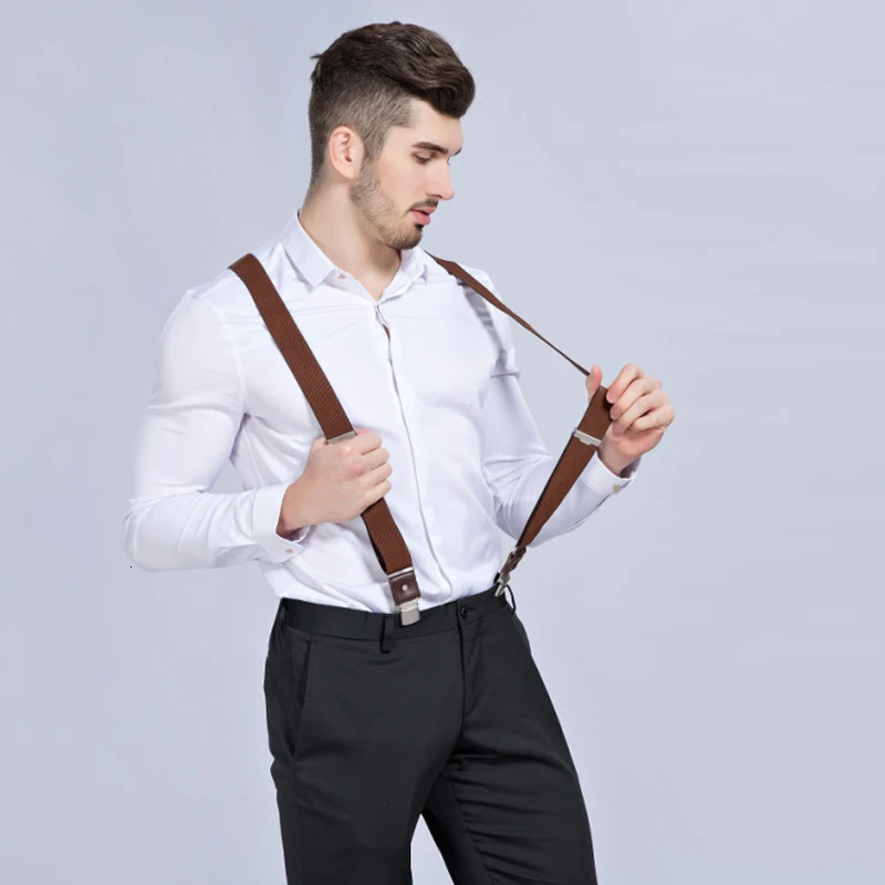 Mans Suspenders Braces 3 Clips Leather Casual Suspensorios Trousers Strap Gift For Dad High Quality Tirantes 250515