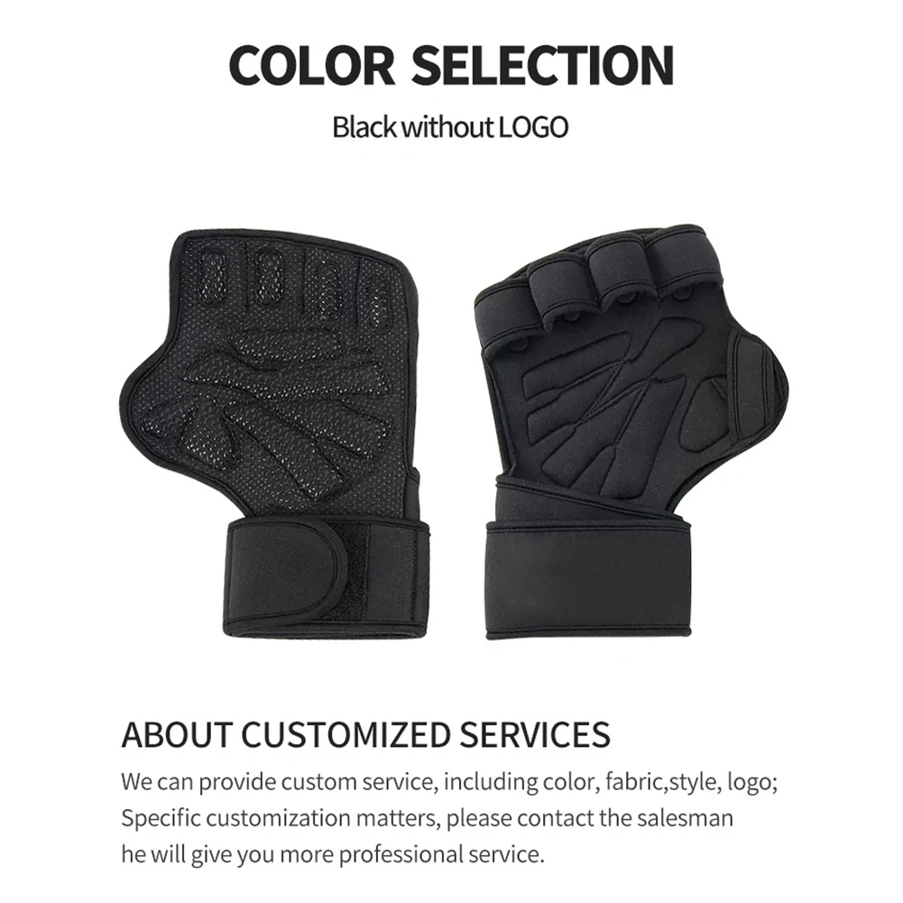 Weight Lifting Training Gloves with Wrist Support Workout Gloves Adjustable Cycling Gloves Non Slip for Gymnastics Pull Ups Hard Pull Iron Gloves with