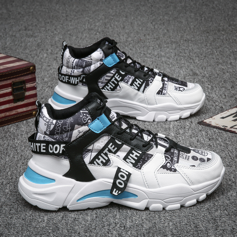 High top 2025 new Korean version sports men's fashionable youth dad trendy shoes
