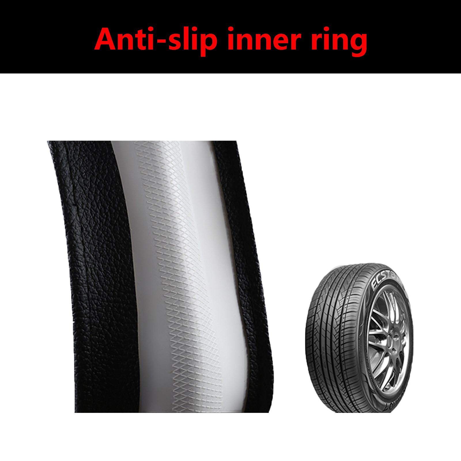 Comfortable Breathable Leather Car Steering Wheel Cover Universal Fit for All Seasons Suitable for Peugeot 4008 5008