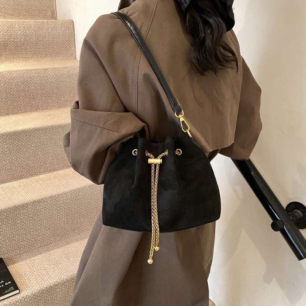 Nubuck Leather Shoulder For Women Brand Designer Handbag And Purse New Bucket Crossbody Bag Mini Small Bolsas