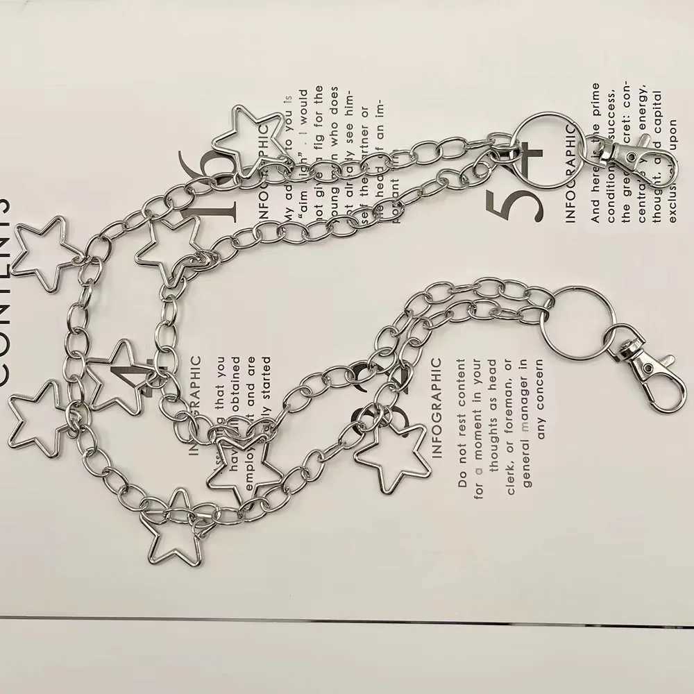 1pc Star Double Layer Waist Chain Mens Decorative Pant Chain Jeans Trouser Chains Hip Hop Rock Chain Punk Retro Belt Chain Y250515