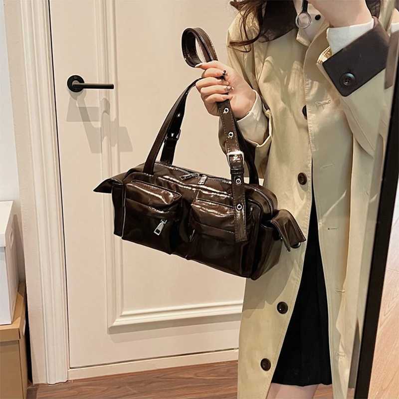 Korean Brand Wens Bowling Bag Trend Underarm Shoder Bag 2025 New Fi Mti-pocket Design Handbag Brand Wens Handbag Z250516