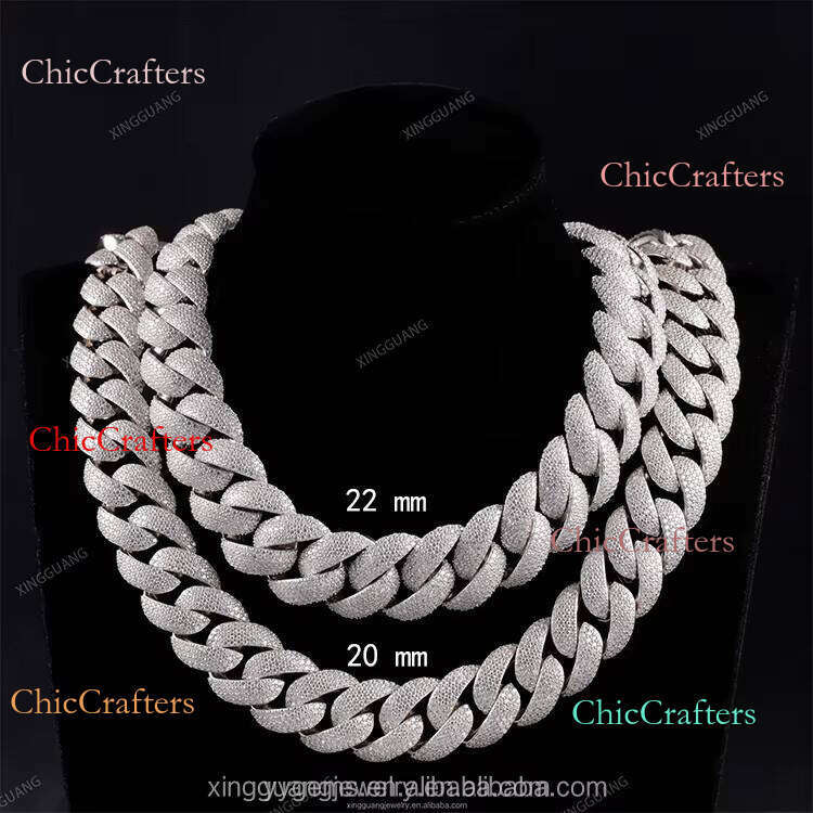 Rose Gold 22mm 5Rows GRA Certificate VVS Dias Pass Dia Tester S Sier Miami Cuban Chain Moissanite