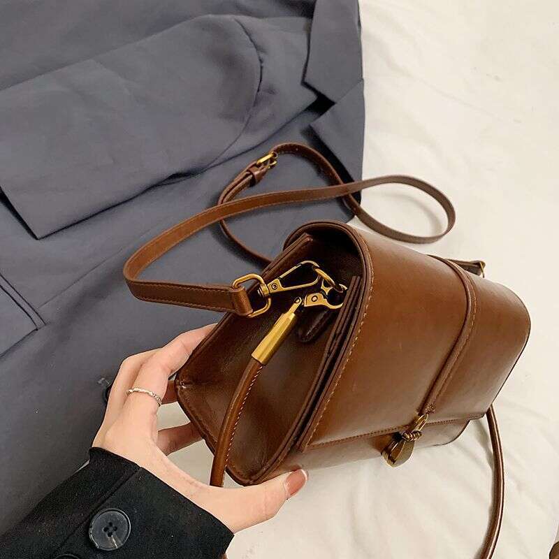 Premium Soft Leather Motorcycle for Women 2025 New Versatile Style Single Shoulder Underarm Hand Pulling Stick Bag