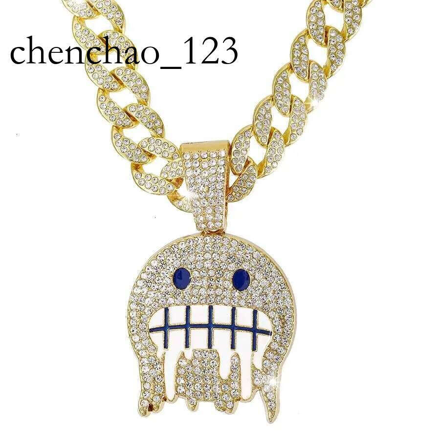 DHCollections Hip Hop Lock Pendant Necklace with 15mm Iced Out Cuban Link Chain Bling Alloy Accessory for Men Women 18 Inch 1 Piece