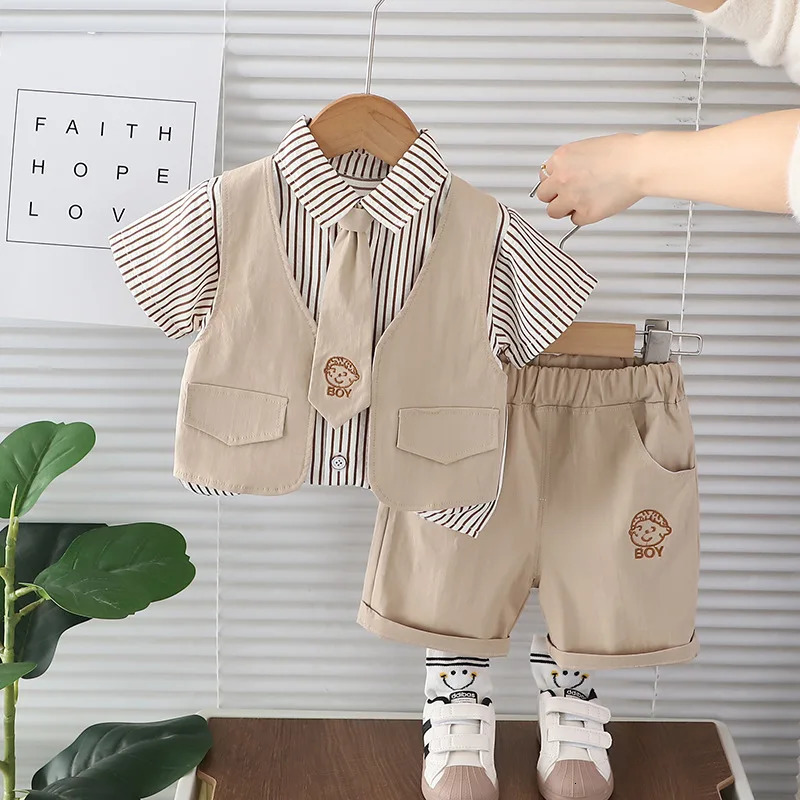 Summer Baby Boys Clothes Suit Children Cotton Casual T-Shirt Shorts 2Pcs/Sets Toddler Costume Infant Outfits Kids Tracksuits 250515