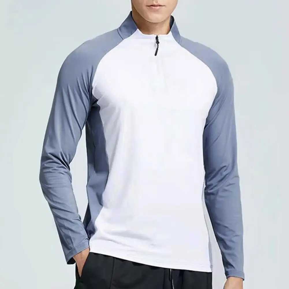 Summer Mens Sports T-Shirt Long Sleeve Running Gym Clothing Fitness Golf Rashguard Quick Dry Compression Shirt Sportswear M250515