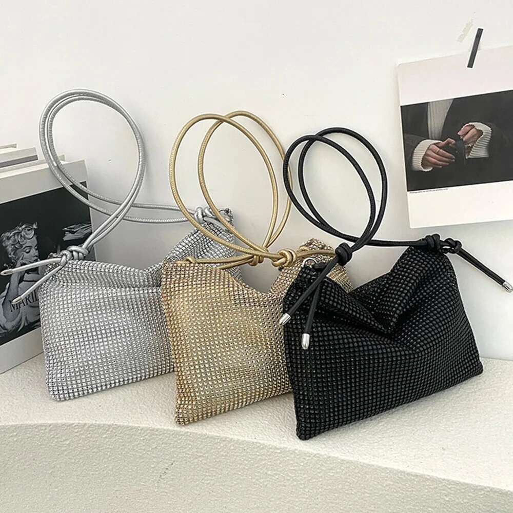 Fashion Rhinestones Evening Clutch Women Shiny Tote Handbag Dinner Party Wedding Purse Elegant Sparkly Shoulder Underarm Bag