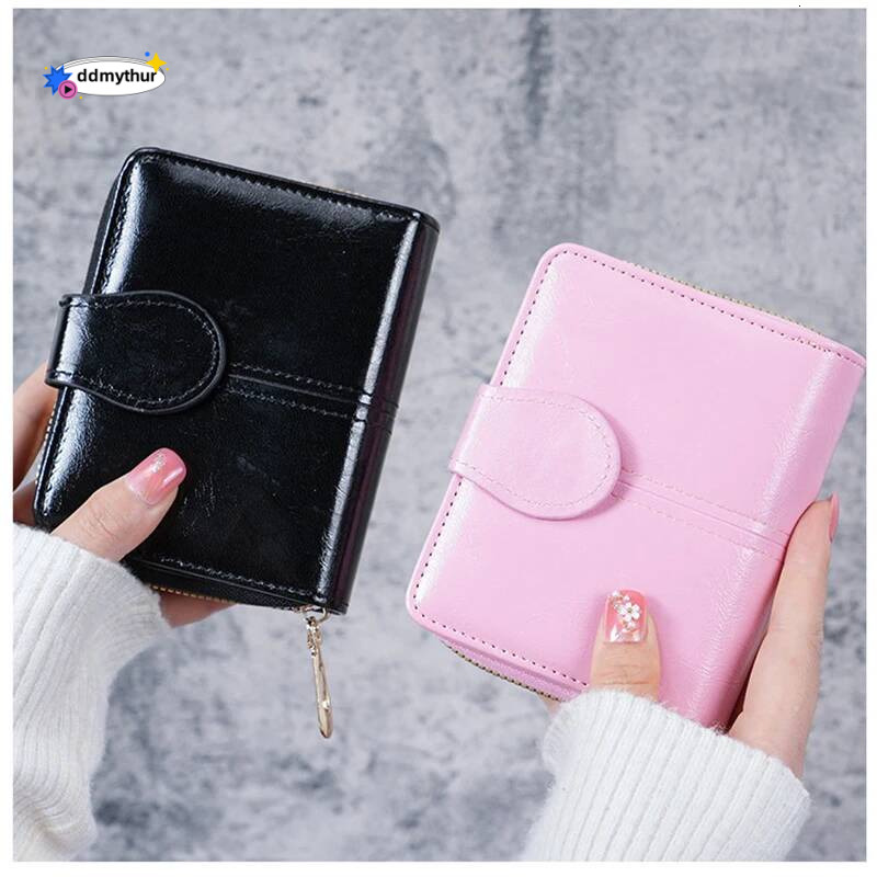 2023 New Women's Short Wallets Soft PU Leather Small Female Coin Money Purses Ladies Foldable Mini Zipper Credit Card Holders ddmythur