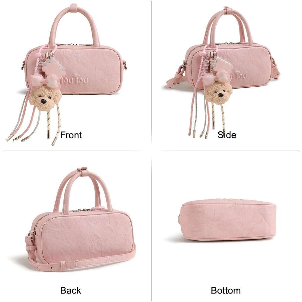 TOUTOU Boston Bowling Imitation Plant Tanning Premium Autumn Single Shoulder Handheld Crossbody Bag For Women Christmas Gift