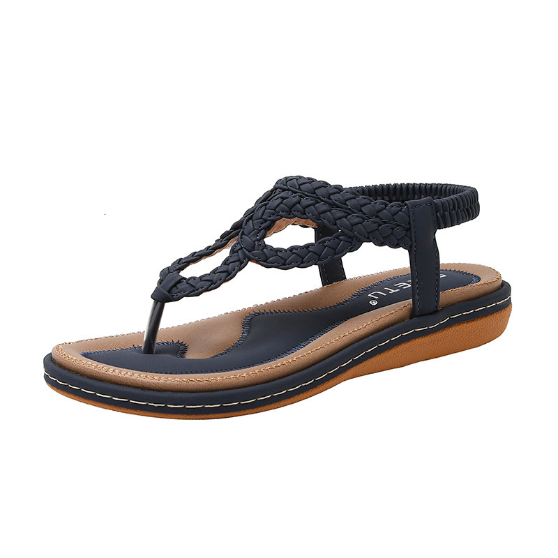 Top quality Brand High Quality New Style Free Delivery Designer Bag 2025 Summer New Knitted Casual Flat Bottom Comfortable Large Women's Sandals