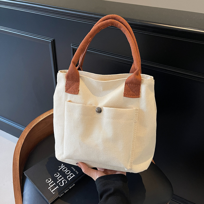 Free Delivery Designer Bag 2025 New Canvas Fabric Harajuku Simple And Versatile Casual Solid Color Hand Women's Trend Luxury Bag