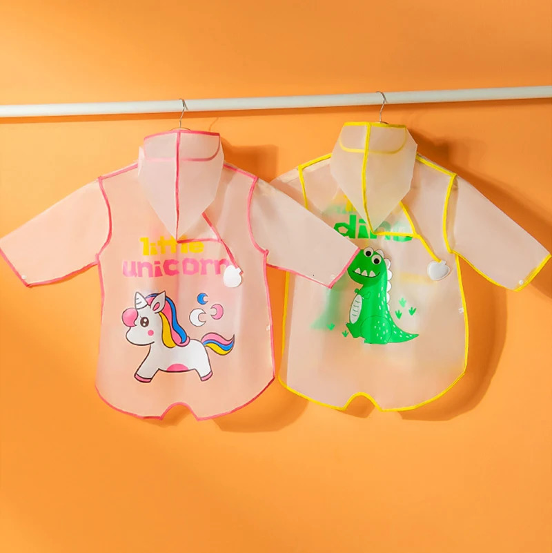 Childrens Raincoat Boys And Girls Medium Length Childrens Transparent Poncho Waterproof Kindergarten Rainwear 250515