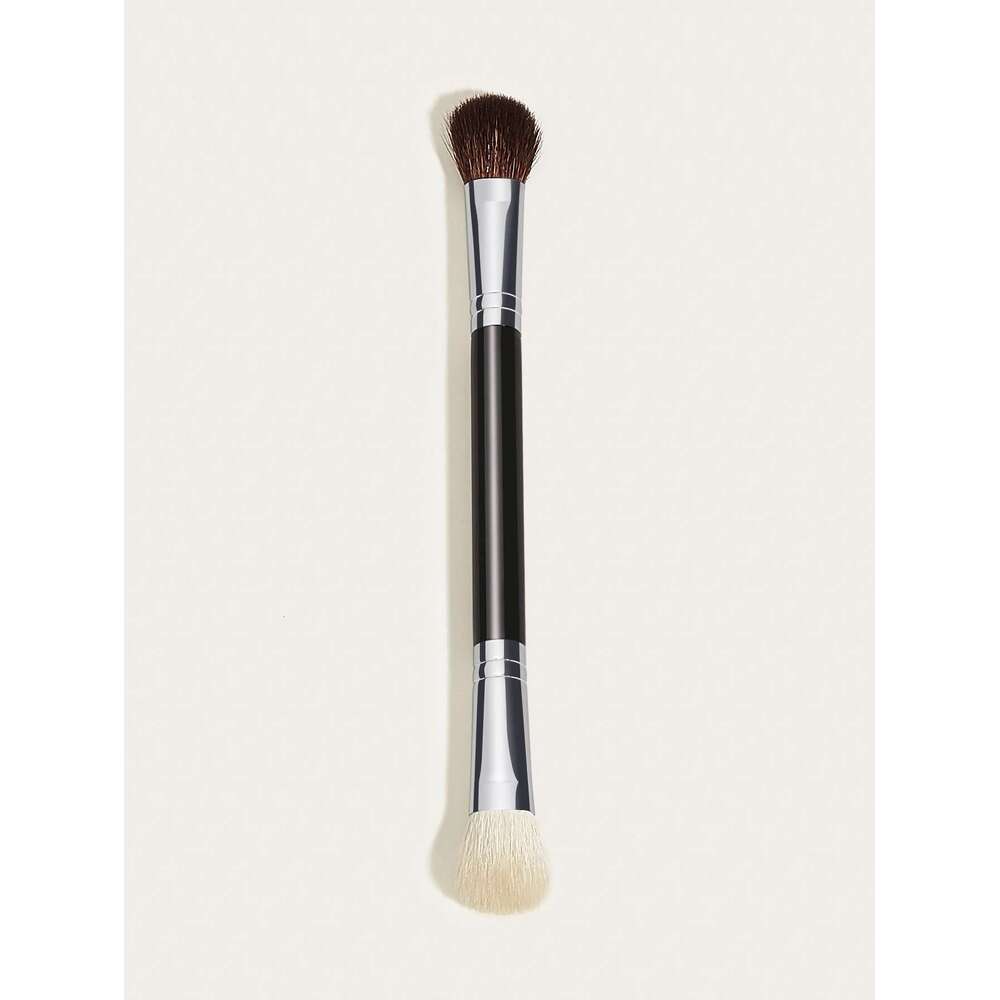 Customize Your Double End Eyeshadow Smuge Brush Wood Handle Fibre Bristle Personalized Blending Contouring Makeup Tool