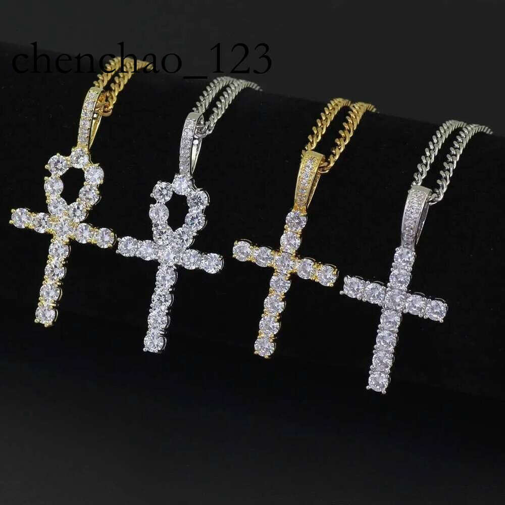 hip hop cross dias pendant necklaces for men women gift necklace jewelry gold plated copper zircons Cuban Link chain