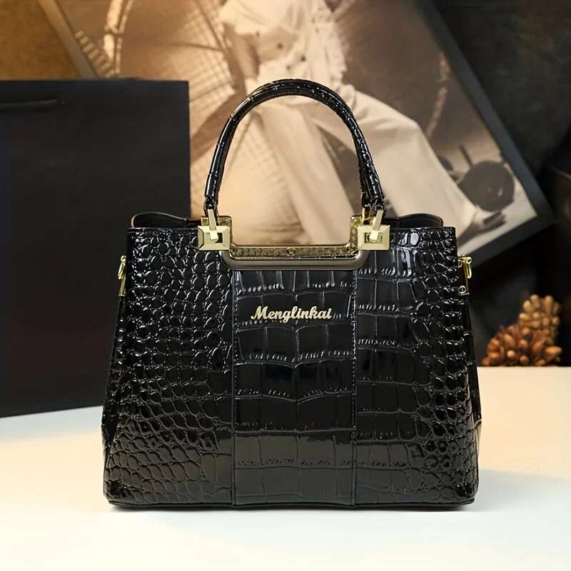 Mother Bag 2024 New Fashion Alligator Design Atmospheric Middle-Aged Ladies Bag Light Brand Handbag