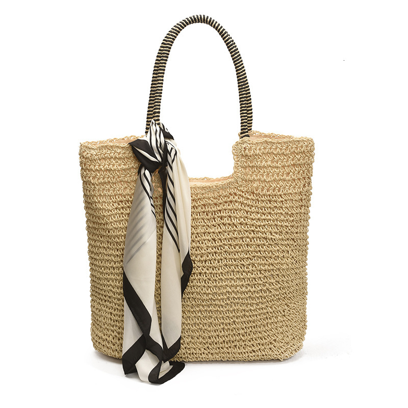 Casual Handheld Tote for Women 2025 New Large Capacity Handmade Grass Woven Beach Resort Shoulder Bag
