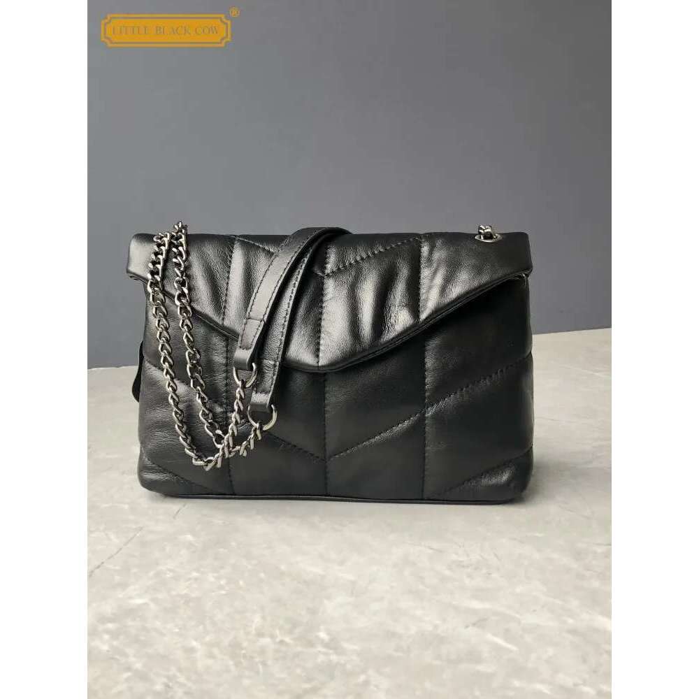 Elegant Women Chain Soft Sheepskin Genuine Leather Handbag Ladies Fashion Single Shoulder Designer Messenger Bag